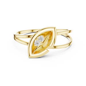 Bague en or massif 14 carats pour femme, forme marquise, diamant taille brillant rond, alliance de fiançailles classique, design minimaliste, idéale pour un cadeau - Product Image 1