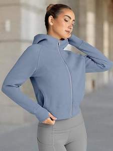 <b>Women</b> Full <b>Zip</b> <b>Hoodie</b> Winter Autumn Custom Printed Blue <b>Grey</b> Fleece Sweatshirt with Hood Pockets Casual Wear Daily Comfort Fit - Product Image 4