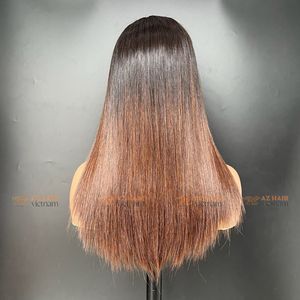วิกผมคนแท้100% ปลายตรงปลายสีน้ำตาลผมแท้ความละเอียดสูงสำหรับต่อผมทอสองชั้น - Product Image 3