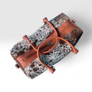 Bolsa de Viaje de Cuero Genuino con Pelo de Vaca, Gran Capacidad, Ligera, con Cierre, Directo de Fábrica LHODB-0083 - Product Image 2