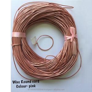 Kiran Overseas Pink <b>Leather</b> <b>Cord</b> Round Bead Size MM for Gemstone and <b>Leather</b> <b>Necklaces</b> Jewelry Findings & Components - Product Image 1