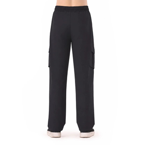Pantalon de survêtement noir pour homme, coupe large, taille élastique avec cordon de serrage, décontracté, plusieurs poches, respirant, idéal pour l'automne - Product Image 3