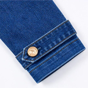 Chaqueta Vaquera de Diseño Personalizado para Mujer, Manga Larga, Cuello Camisero, Hecha de Algodón, Clásica, de Invierno, Secado Rápido y Transpirable - Product Image 4
