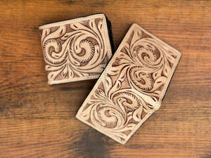 Nueva moda, billetera de cuero mecanizada a mano para hombre, cremallera larga, superventas, patrón occidental, tarjetero de cuero genuino, carteras para hombre - Product Image 3