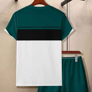 ชุดเซ็ตเสื้อยืดแขนสั้นกางเกงขาสั้นลำลองระบายอากาศสำหรับผู้ชาย รุ่นใหม่ประจำฤดูร้อน ชุดสองชิ้นสไตล์สตรีทแวร์ - Product Image 2