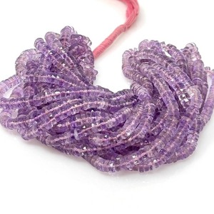 Natural Pink <b>Amethyst</b> Faceted Heishi Tyre Shape Gemstone Beads 5 To 6MM <b>Amethyst</b> Stone Beads For Jewelry Making From India Bulk - Product Image 4