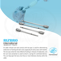 Cannule d'infusion Udder Luer Lock en acier inoxydable réutilisable, ensemble de 4 pièces, double embout de 2 mm, instruments pour volailles et usage vétérinaire