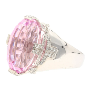 Anillo de Cóctel con Diamante Ovalado Rosa, Aleación Chapada en Plata 925, Certificado IGI, Joyería Clásica de Compromiso, Piedra de Nacimiento de Mayo - Product Image 4