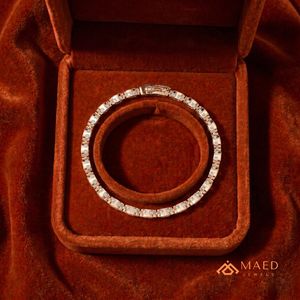 สร้อยข้อมือเทนนิสโมอิสซาไนต์ชุบทองคำสีโรสโกลด์สำหรับผู้หญิงเบเวอร์ลี่ฮิลส์เครื่องประดับแฟชั่นหรูหราสไตล์หรูหรา - Product Image 3