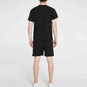 Men Summer Casual Two-Piece T-Shirt Shorts <b>Set</b> Midweight Short Sleeve 100% Bamboo Fiber Eco-Friendly Customizable Acid Wash 3D - Product Image 3