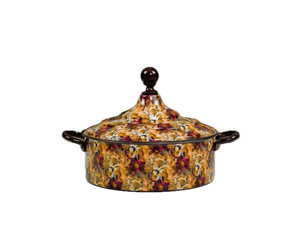 Prime Quality Round Food Serving Casserole <b>Dish</b> Hand Painted Food Warmer Metal Hot Pot for Home Ramadan Hotpot in Cheapest Price - Product Image 5