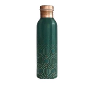 Bouteille d'eau isotherme en cuivre à imprimé floral personnalisé, réutilisable, écologique, avec bouchon en cuivre, pour les sports de plein air - Product Image 6
