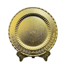 Assiettes de présentation en laiton de luxe avec détails ornés pour des occasions spéciales, assiette en laiton de haute qualité - Product Image 4