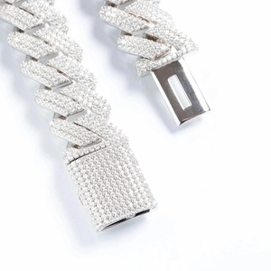 Bracelet en argent personnalisé 925, bracelet pour homme, bijoux hip-hop, prix de gros, bracelet cubain en moissanite de 14 mm - Product Image 3