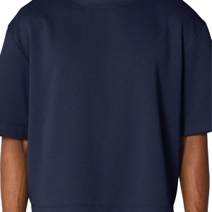 Camiseta Extra Grande Azul Marino Personalizada para Hombre, Algodón Grueso, Corte Cuadrado, Hombros Caídos, Estilo Urbano Premium - Product Image 4