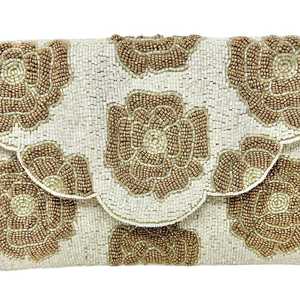 Handmade Beaded Floral Clutch Bag Envelope Shape Magnetic <b>Snap</b> Closure Luxury Jewelry bag packaging - Product Image 5