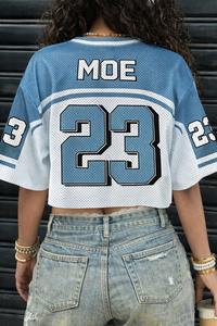 Maillot de sport court en maille pour femme, style football américain, T-shirt streetwear Y2K rétro, séchage rapide et respirant - Product Image 4