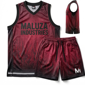 ชุดบาสเก็ตบอลสตรีท ชุดฝึกซ้อมระดับโปร กางเกงขาสั้นผ้าตาข่ายระบายอากาศ ชุดทีมสั่งทำพิเศษ Maluza Industries Elite - Product Image 4