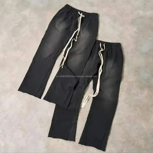 Fabricante de ropa de calle de peso pesado Sudadera con capucha y pantalones de chándal desgastados Conjunto de 2 piezas para hombres Chándal vintage lavado con ácido personalizado - Product Image 4