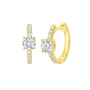 Luxury 925 Sterling <b>Silver</b> Gold Plated Mini <b>Hoop</b> <b>Earrings</b> Women High Quality Custom Lab Grown Diamond Engagement Party Weddings - Product Image 1