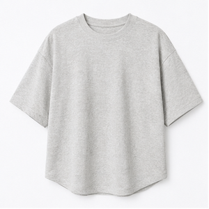 Custom Heather Ash Cotton <b>Modal</b> Curved Hem Mens Oversized Short Sleeve Crew Neck <b>T</b>-<b>Shirt</b> MTS-OVR-0004 - Product Image 1