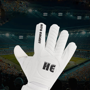 Gants de gardien de but de football extensibles en latex allemand de qualité supérieure, design personnalisé noir et blanc, coupe négative, latex allemand 3 mm - Product Image 3