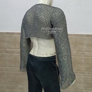Armadura de malla de acero dulce hecha a mano, diseño medieval de caballero vikingo, con anillos planos remachados, para Halloween, cumpleaños y Pascua - Product Image 2