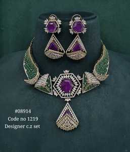 Green <b>Ruby</b> Tibetan 08914 Pendant <b>Necklace</b> Set Set Gold Color Earrings and <b>Necklace</b> Rhinestone Jewelry for Wedding Party - Product Image 4