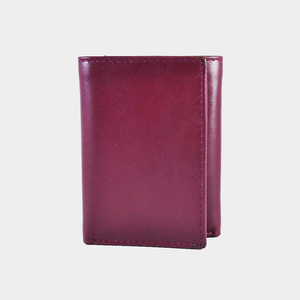High Quality Men's Burgundy Color Genuine Leather Slim <b>Wallet</b> Fold Closure Minimalist Design Black Short Daily Use RFID <b>Wallets</b> - Product Image 2