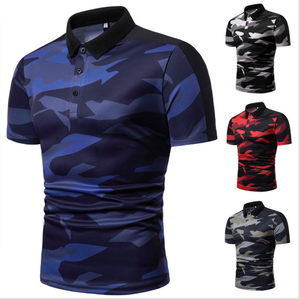 Men's Camouflage Polo Shirt Short Sleeve Quick Dry 100% Polyester Knitted Casual Design Regular Fit - Product Image 4