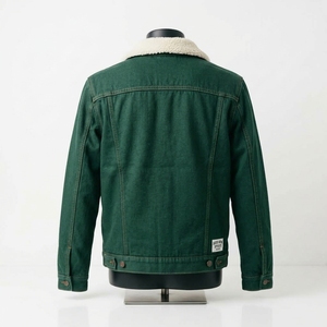 Veste en jean moderne avec col en sherpa personnalisé pour un style décontracté au quotidien et en extérieur - Product Image 3
