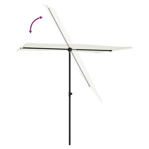 Parasole da giardino con 6.6x4.9 'palo in alluminio sabbia bianco ombrellone e Base - Product Image 6