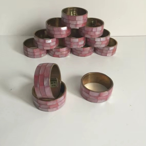 Elegant Design Brass MOP Napkin Ring Metal Napkin Ring With MOP Inlay Stainless steel Napkin Ring At Factory Wholesale Price - Product Image 1