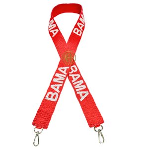 Red White Star Beaded Embroidered Fashion <b>Bag</b> <b>Strap</b> Gold Clip <b>Replacement</b> Purse Handle OEM Manufacturing - Product Image 4