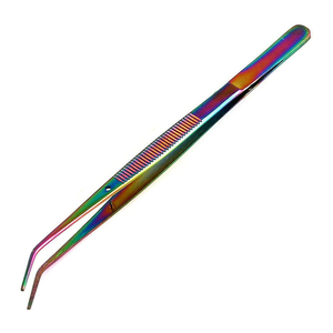 Pinces à épiler robustes personnalisées pour le collège, de qualité supérieure, multicolores arc-en-ciel, à pointes courbées |   Pinces polyvalentes en acier inoxydable confortables - Product Image 4