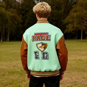 Custom Wool Leather Letterman <b>Jacket</b> <b>Men</b> Streetwear Varsity <b>Jacket</b> Towel Embroidery <b>Baseball</b> <b>Jacket</b> High Quality - Product Image 3