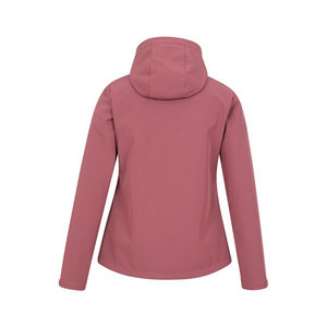 Veste softshell à capuche pour femme, coupe-vent, couleur unie, manches longues, fermeture éclair sur le devant, pour l'hiver - Product Image 4