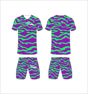 Conjunto de Uniforme de Fútbol Sublimado Personalizado, Blanco y Azul, Patrón Gráfico Dinámico, Transpirable, de Secado Rápido, para Hombre y Niño - Product Image 3