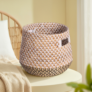 Cesta de almacenamiento tejida Bohemia sin ASAS-Material PE decorativo para zapatos y herramientas, perfecto para uso en la sala de estar - Product Image 1