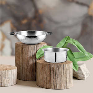 2 PCS Batterie de cuisine légère en acier inoxydable martelé Essentials Kitchen Essentials - Product Image 1