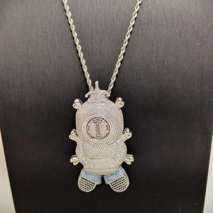 Custom 3D Doll Cartoon Moissanite Hip Hop Pendant with 925 Sterling Silver For Unisex Fine Jewelry Pendants & Charms - Product Image 3