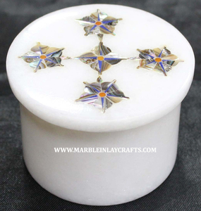 Boîtes à bijoux de haute qualité, faites à la main, en marbre blanc pur, de forme rectangulaire, avec incrustations de style Taj Mahal, pour la décoration de la maison et les cadeaux - Product Image 4