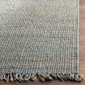 Tapis moderne rayé en laine et acrylique, rectangulaire, tissage plat, écologique, pour salon, avec envers en jute, à poils fins - Product Image 5