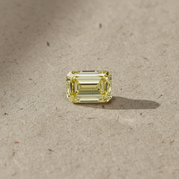 Diamant de laboratoire jaune vif fantaisie radiant de 2 carats certifié IGI, taille émeraude, pierre libre pour la fabrication de bijoux AURA LUXURIA