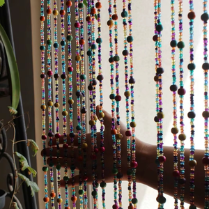 Premium Crystal Beaded Curtain with Jingle Bells Elegant Room Divider for Doorways Windows Weddings and Event Decoration Use - Product Image 1
