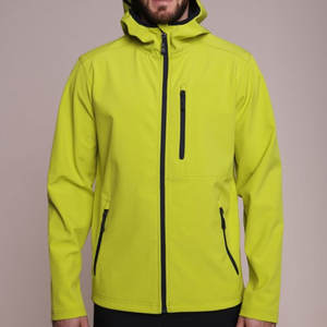 Chaqueta con Capucha Amarilla Brillante para Hombre, Personalizada, al por Mayor, con Bolsillos con Cremallera Negros, Chaqueta Cortavientos - Product Image 6