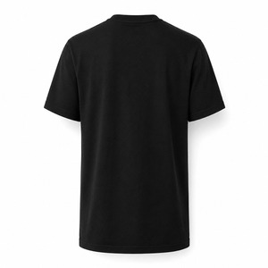 T-shirt unisexe Relevo noir en spandex et polyester, col en V, manches courtes, coupe classique, séchage rapide, logo personnalisé imprimé par transfert thermique sur le devant - Product Image 2