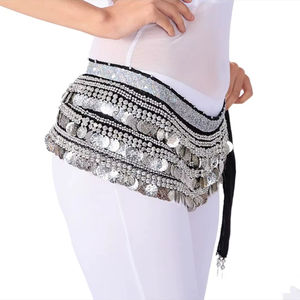 Pañuelo de cadera para danza del vientre para mujer, material de gasa, diseño triangular - Product Image 3