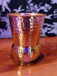 Copper Water Glass Supplier Ayurvedic Drinking Cup Bulk Export Metal <b>Drinkware</b> - Product Image 2