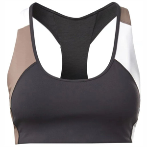 Sujetador deportivo para mujer 2026 al por mayor, con bloques de color, espalda cruzada, cuello redondo, soporte medio, transpirable, para fitness - Product Image 1